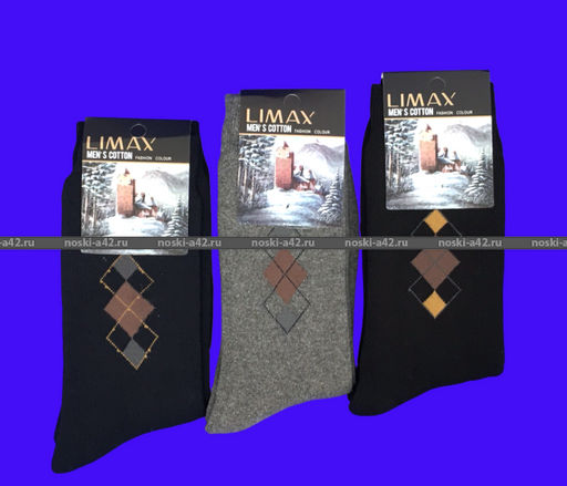 Цена за 12 пар. LIMAX носки мужские внутри махра ЧЕРНЫЕ 41-46 (фактически 41-45)  фото 2