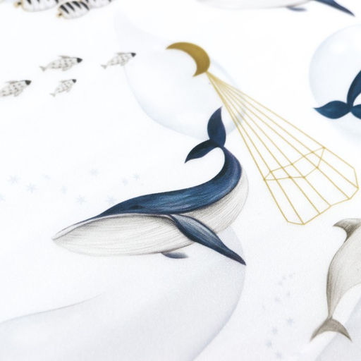 Наклейка пластик интерьерная цветная "Киты и кашалоты" 120х45 см