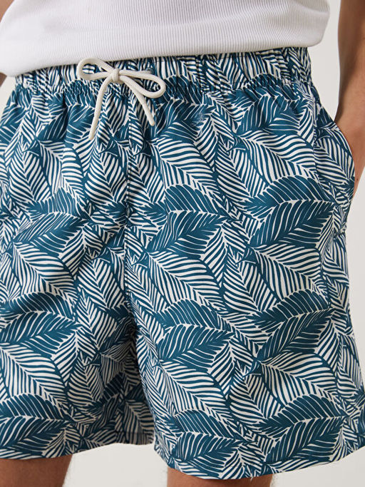 K?sa Boy Desenli Erkek Deniz ?ortu