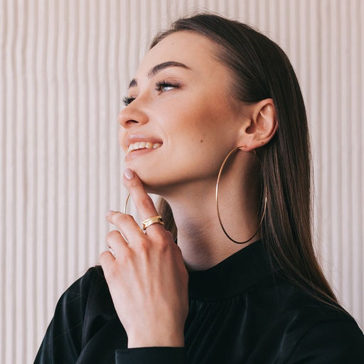 Серьги кольца Классика d=10 см, цвет золото - Queen fair фото 3