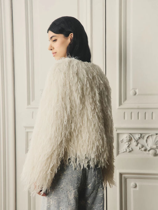 Жакет из перьев с пайетками / Zarina