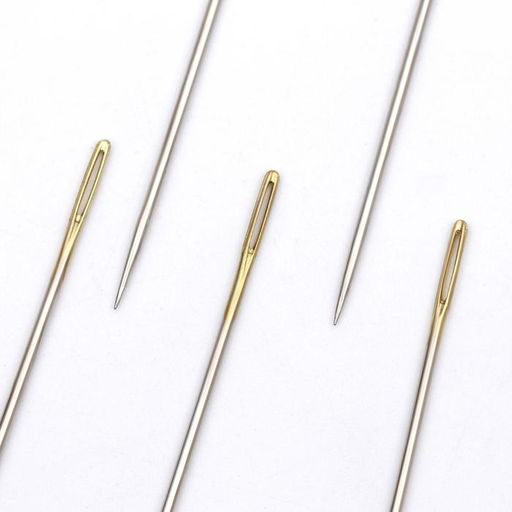 Цена за 12 шт. Иглы швейные №1/5, с золотым ушком, d=1.04 мм, 6 см, набор 10 шт.