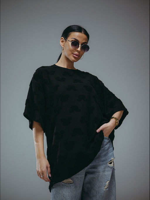 Ирбис футболка женская (махра Микки черный)