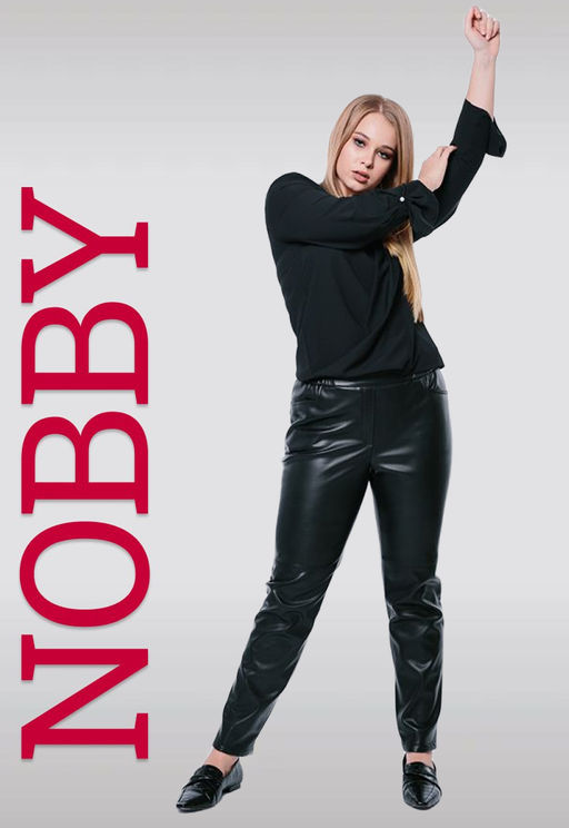 NOBBY, Женские брюки 794-500 (черный) (эко-кожа)  фото 7