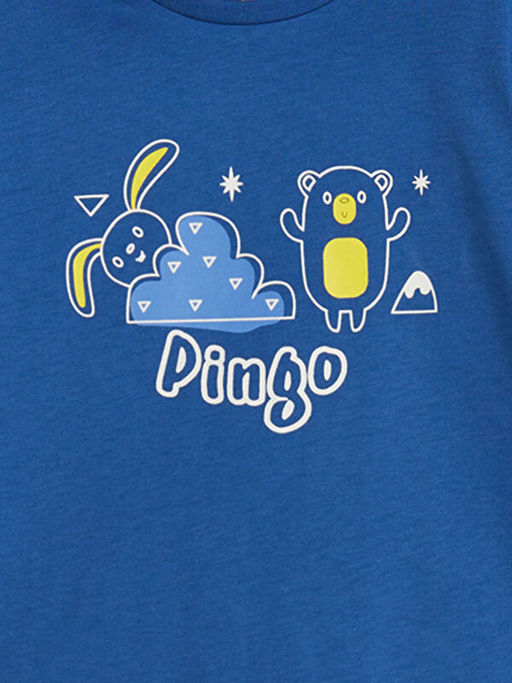 Bisiklet Yaka Bask?l? Erkek ?ocuk Pijama ?st