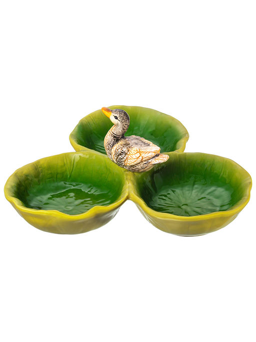 Менажница 3 секции 24*23*9 см "Уточка", керамика