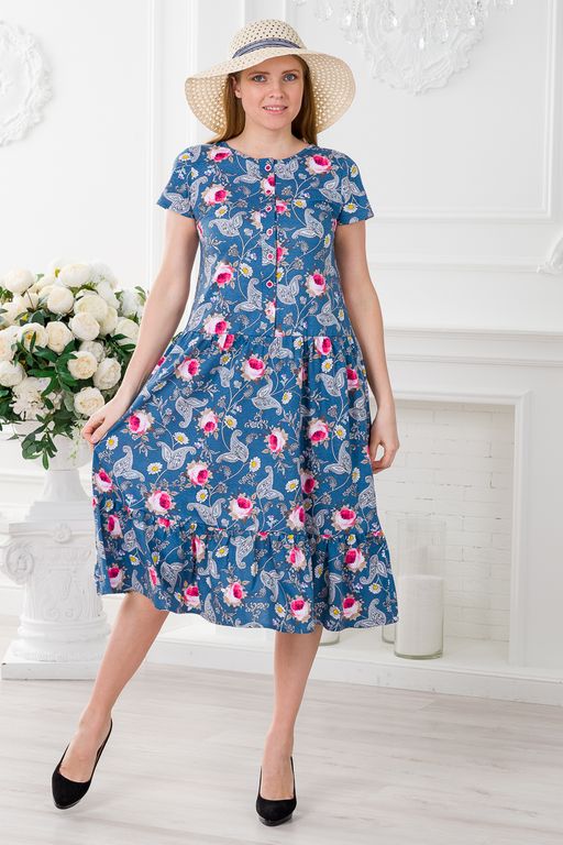 Платье женское из кулирки Кармелита Розы - Амадэль фото 7