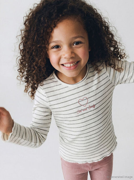 Bisiklet Yaka Simli K?z ?ocuk Ti??rt 2li