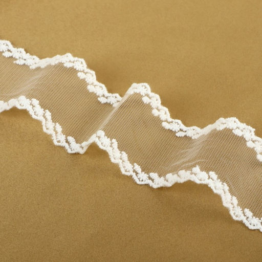 Кружево на сетке, 45 мм, 14±1 м, белое