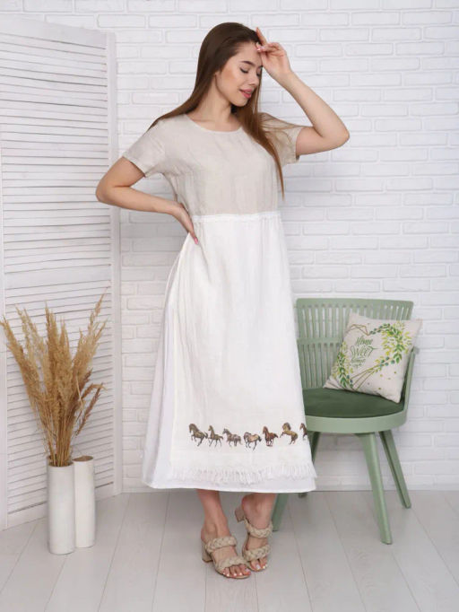 умягченный лен 100% платье - Luxuria фото 9