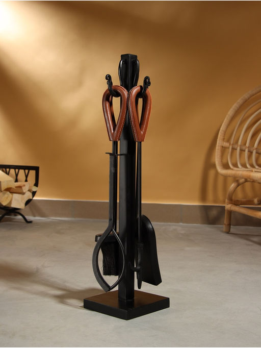 Каминный набор «Жар», 4 предмета, 15×15×61 см, сталь