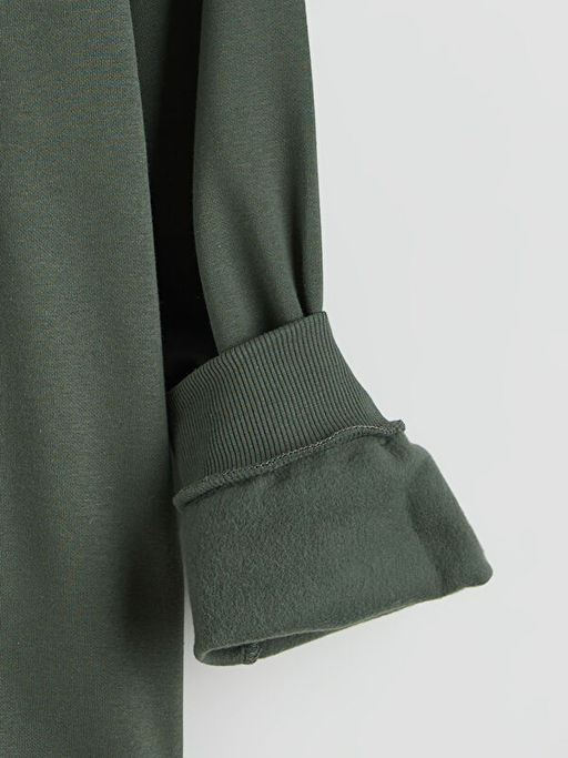 Bisiklet Yaka Bask?l? Erkek Sweatshirt