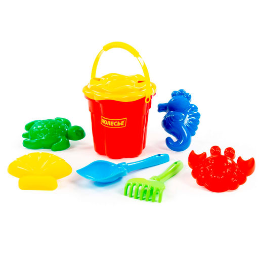 Набор детский №307 ( ведро-цветок ср.№3,ситечко №3,лопатка №5, грабельки №5, формочки 4шт) арт.35578