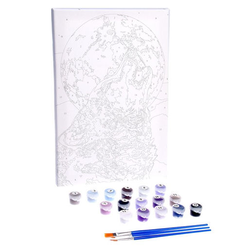 Картина по номерам на холсте с подрамником Одинокий волк, 20х30 см - Школа талантов фото 3