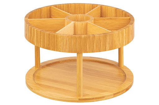 Подставка 2-уровневая 30*30*20 см, многофункциональная, вращающаяся, бамбук - Elan gallery фото 4
