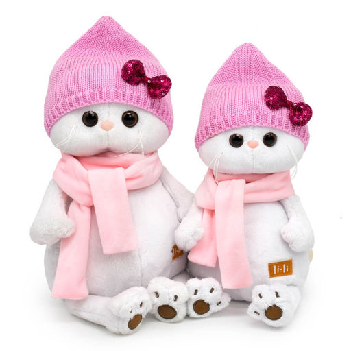 Мягкая игрушка "Ли-Ли в шапке с бантом и шарфе" 24см (LK24-139) в инд. коробке