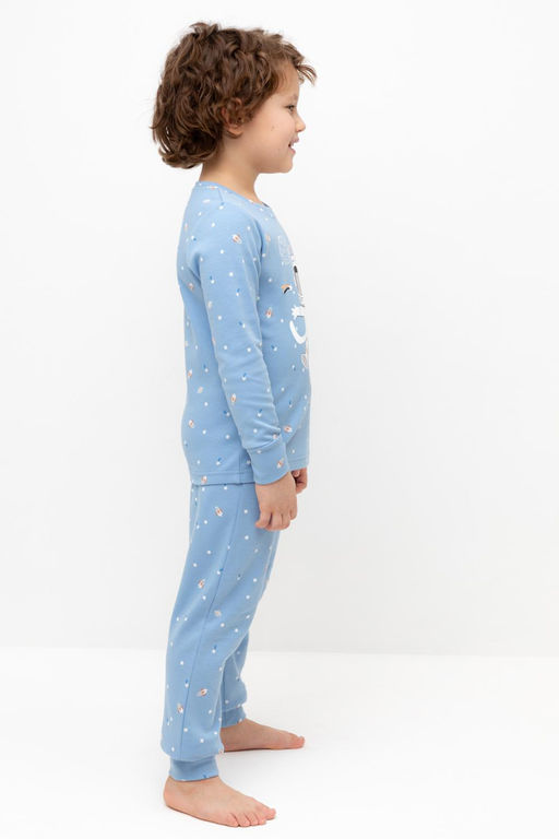 К 1621/голубой,космические просторы пижама д/дет яс