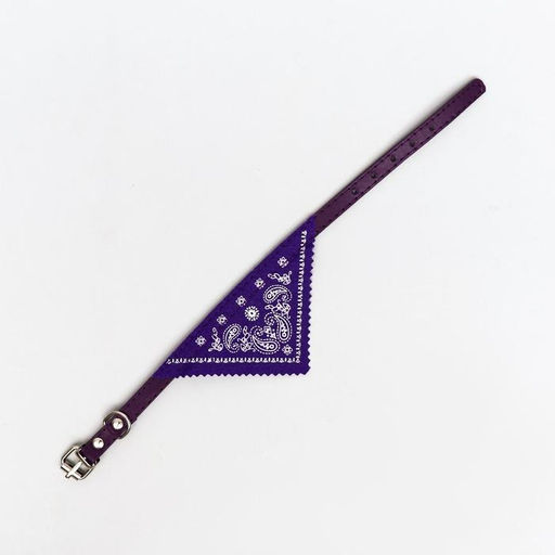 Ошейник с косынкой 32 х 1 см, ОШ 22-28, фиолетовый - Пижон фото 3