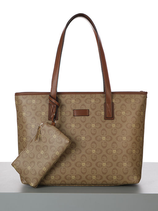 LACCOMA сумка A567-лагуна темно-бежевый эко кожа хлопок фото 4