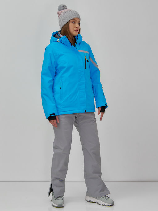 Горнолыжная куртка женская зимняя синего цвета 7017S - Chunmai фото 12