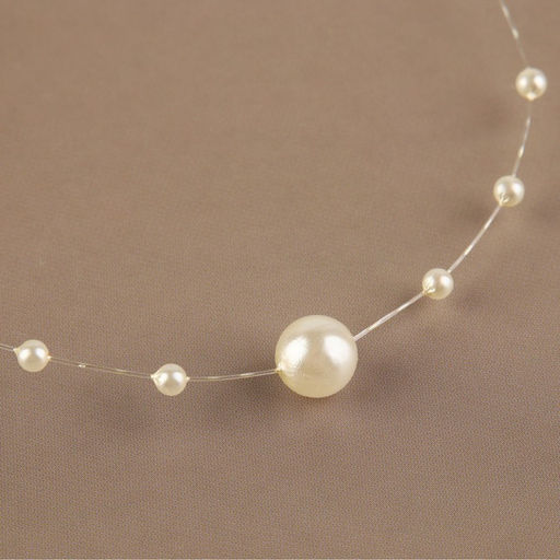 Жемчуг на леске, 3/8 мм, 9±0.5 м, цвет молочный