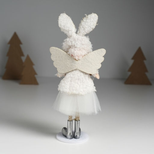 Интерьерная кукла текстильная Ангелочек в шапке с ушками зайчика, 4?8?20 см - Simaland фото 4