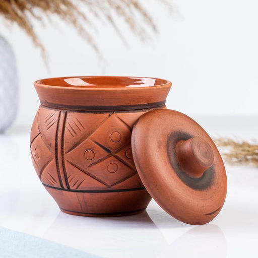 Горшочек для запекания Кунгурская керамика «Молочение», 500 мл, коричневый