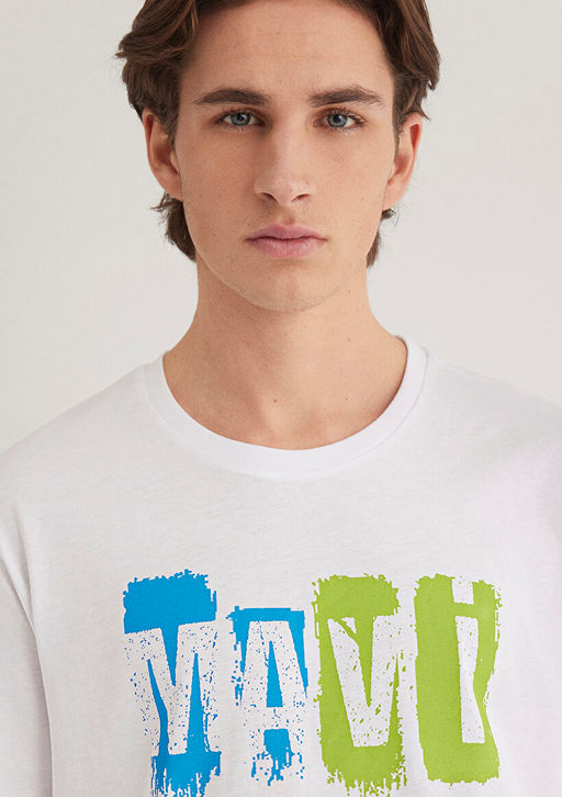 Mavi Logo Bask?l? Beyaz Tisort фото 6