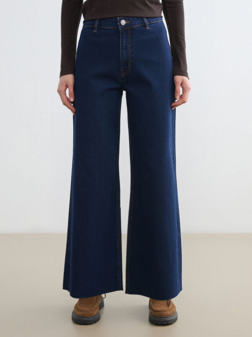 Wideleg Kad?n Jean Pantolon