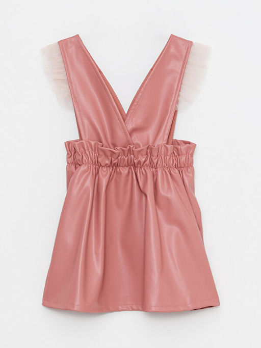 V Yaka K?z Bebek Deri G?r?n?ml? Elbise - Waikiki фото 2