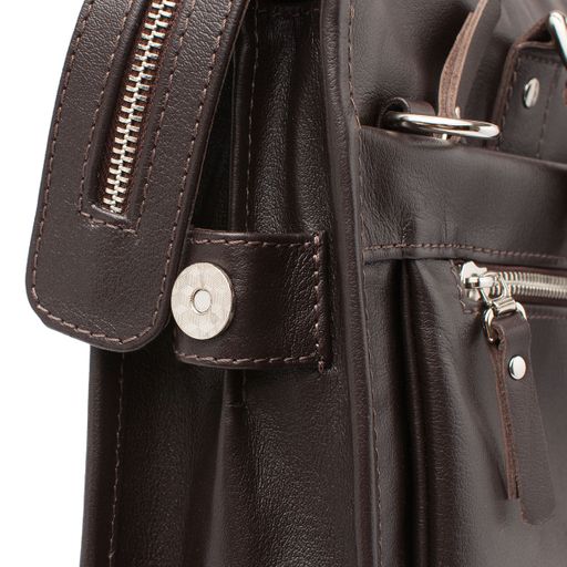 Кожаная деловая сумка для ноутбука Halston Black - Lakestone фото 16