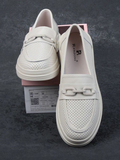 03-HY16-1D BEIGE Лоферы женские (натуральная кожа)