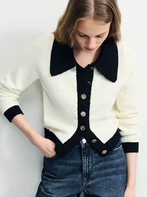 Кардиган с контрастным воротником / Zarina