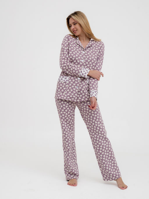 Пижама женская из футера Салли молочный