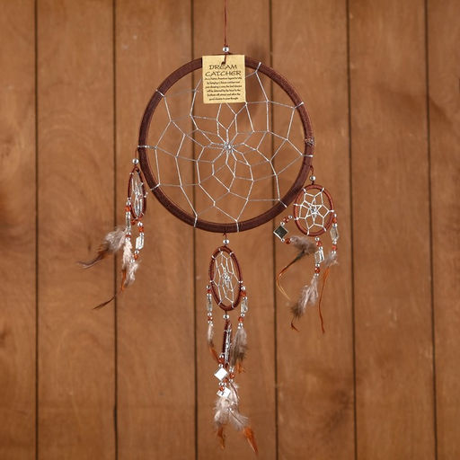 Ловец снов «Пять колец», 25×0.5×50 см, коричневый