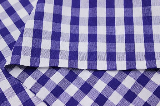 Перкаль пестротканый блузочно-сорочеч. Средняя сине-белая клетка, ВИД2, ш.1.53м, хл-100% - Купава фото 5
