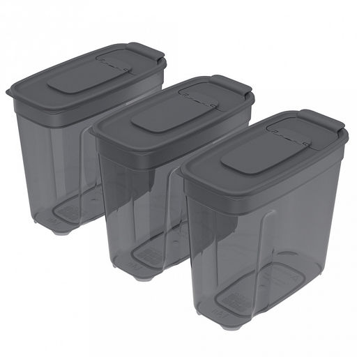 Контейнеров для сыпучих продуктов, набор 3 штук: 1,4л 3шт, полипропилен, дымчатый (Россия)