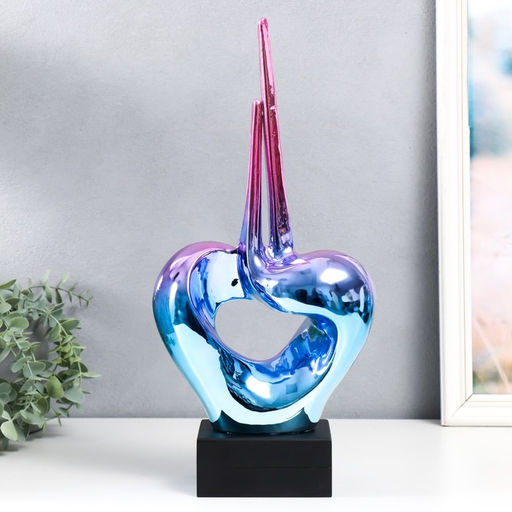 Фигурка керамика «Абстракция. Сердце», сиренево-синий, 9.5×20×41 см