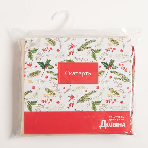 Скатерть новогодняя Доляна Новогоднее настроение 145*260 см, 100% п/э  фото 7
