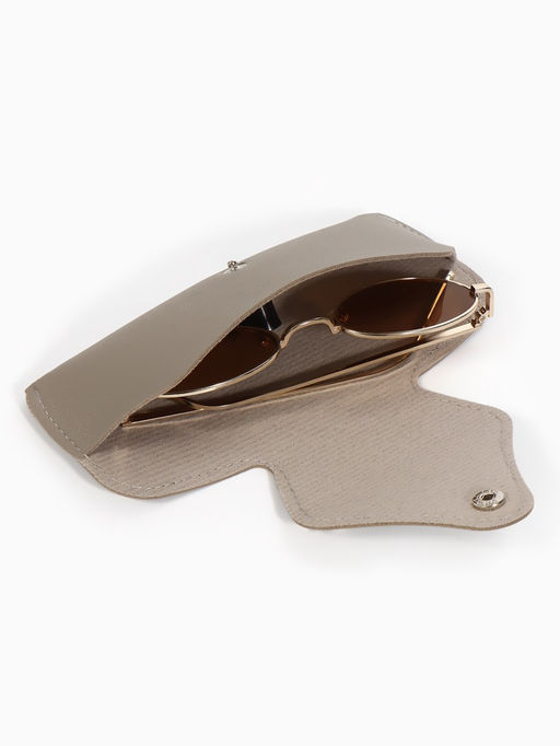 Футляр для очков , 16*3*6,3 см, кнопка, серый