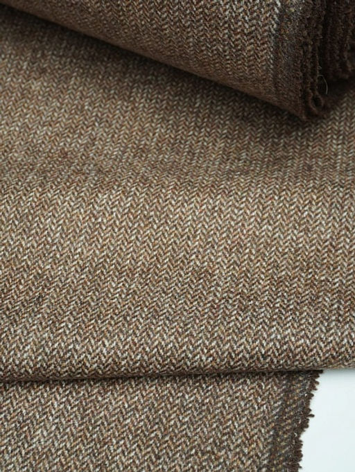 Шерсть пальтово-костюмная Твид Мелкая елочка цв.бежево-коричневый, ш.1.5м, шерсть-40%, п/э-60% - Купава фото 15