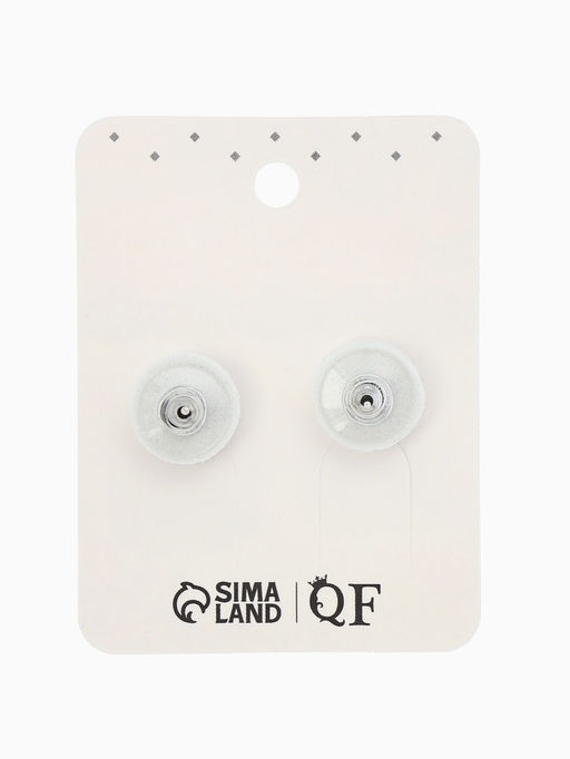 Серьги со стразами "Роскошь", прямоугольник, цвет зелёно-белый в серебре