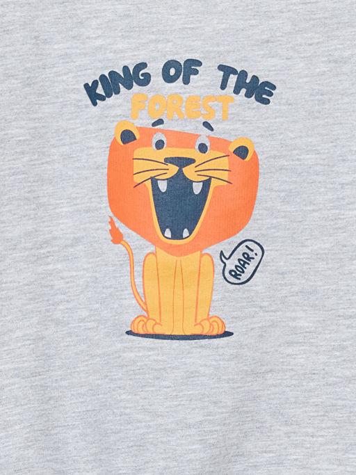 Bask?l? Erkek Bebek Sweatshirt ve E?ofman Alt 2li Tak?m - Waikiki фото 3