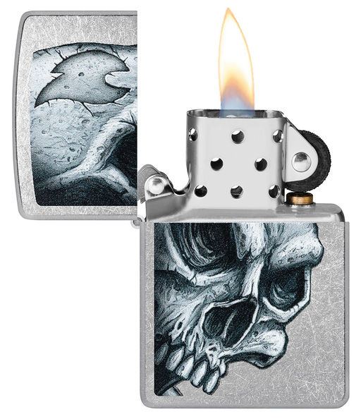 Зажигалка ZIPPO Череп и пламя | Skull and Flame 46587  фото 3