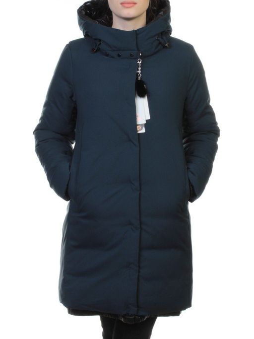 FT-17 DK. BLUE Пальто женское зимнее (синтепон) - Фабричный китай фото 2
