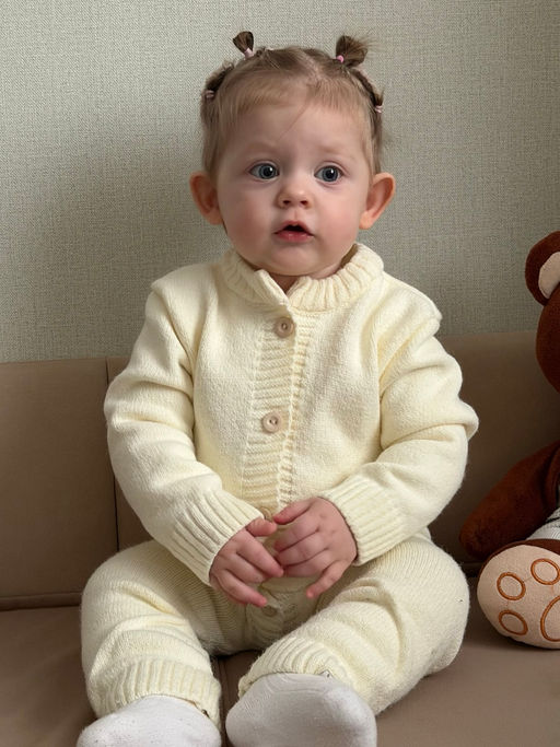Молочный полушерстяной комбинезон - Kogankids фото 5
