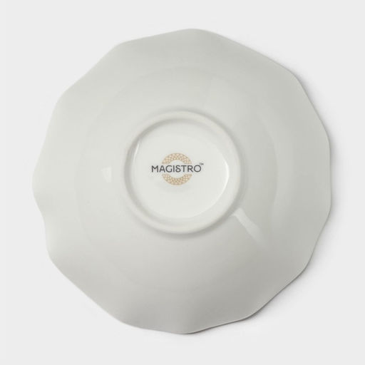 Салатник фигурный Magistro La Perle, 300 мл, d=13 см, фарфор, белый фото 5