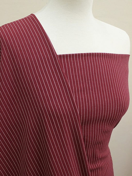 Пестрядь Средняя полоска на бордово-вишневом, ш.1.4м, хлопок-95%, п/э-5%, 140гр/м.кв - Купава фото 6