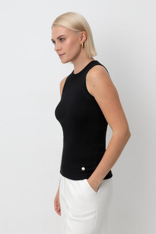 ЕВТ 3296/темный черный майка жен