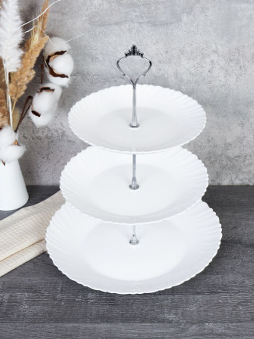 Ваза для фруктов 3-х ярусная Классика белая / LHP75/85/105 (White) /уп 12/ - Галеонтрейд фото 2